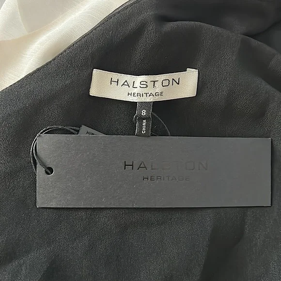 Halston Heritage NWT STUNNING One Shoulder Black Ombré Dress **Size 8** 🔥🔥 - Picture 6 of 6